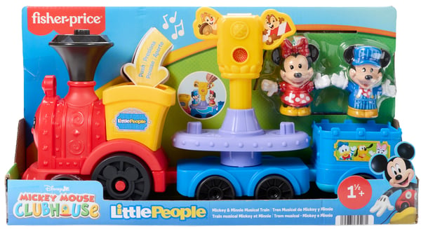 Fisher-Price Little People DISNEY Jr Musse och Mimmis musiktåg, barnleksak med 2 figurer