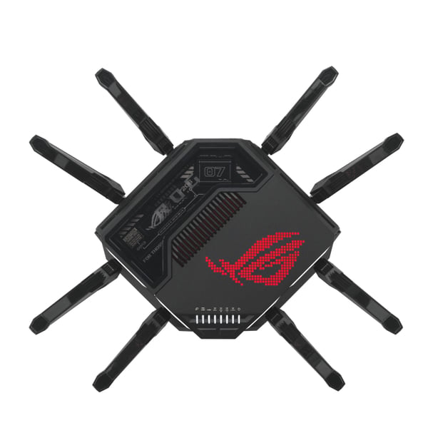 ASUS ROG Rapture GT-BE98 trådløs router 10 Gigabit Ethernet Quad-band (2.4 GHz / 5 GHz-1 / 5 GHz-2 / 6 GHz) Sort