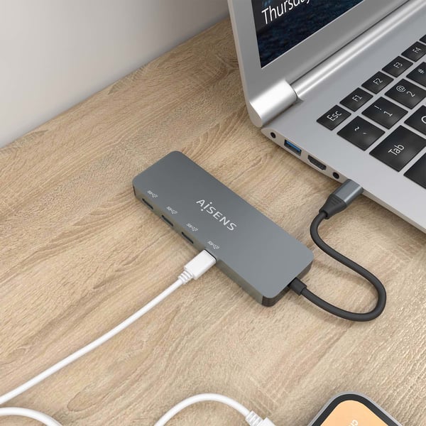 AISENS A109-0695 gränssnittshubbar USB 3.2 Gen 2 (3.1 Gen 2) Type-C 10000 Mbit/s Grå