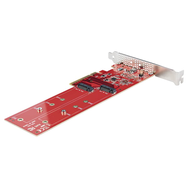 StarTech.com Dubbel M.2 PCIe Adapterkort, PCIe x8/x16 till Dubbla AHCI eller NVMe M.2 SSD:er, PCI Express