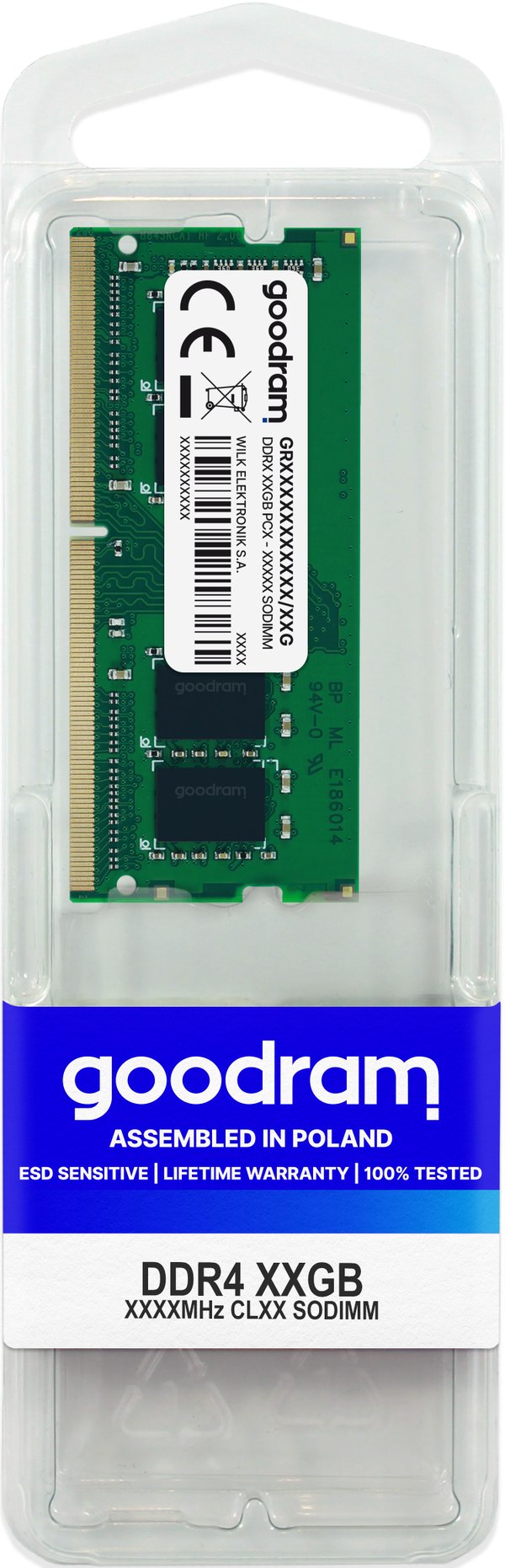 Goodram GR2666S464L19S/8G hukommelsesmodul 8 GB 1 x 8 GB DDR4 260-pin SO-DIMM