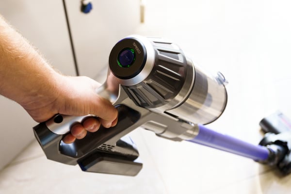 Pyramidea AS12PRO upprättstående dammsugare och elektrisk sopborste Skaftdammsugare, 2-i-1 Batteri Torr HEPA Utan påse 160 W Blå, Grå