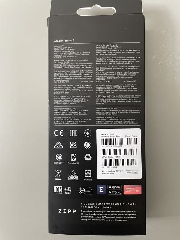 Amazfit Band 7 AMOLED Aktivitetstracker til håndled 3,73 cm (1.47") Sort