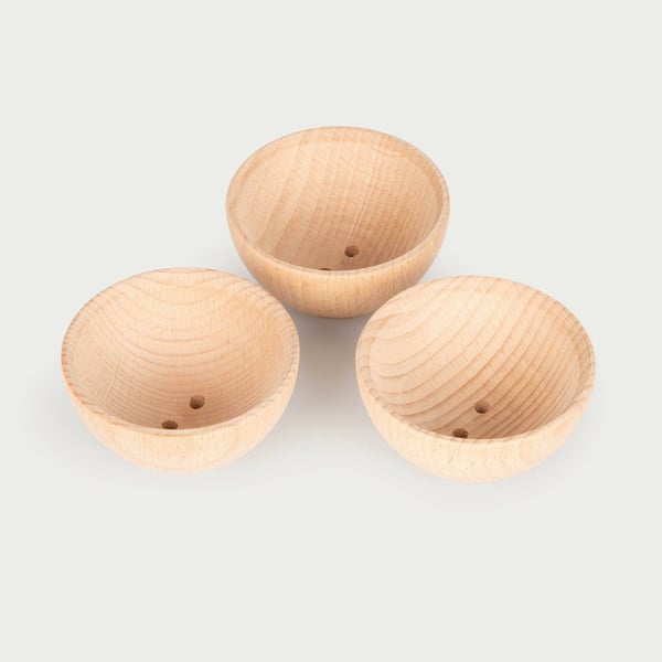 Tickit Natural Wooden Bowls Large motorik legetøj