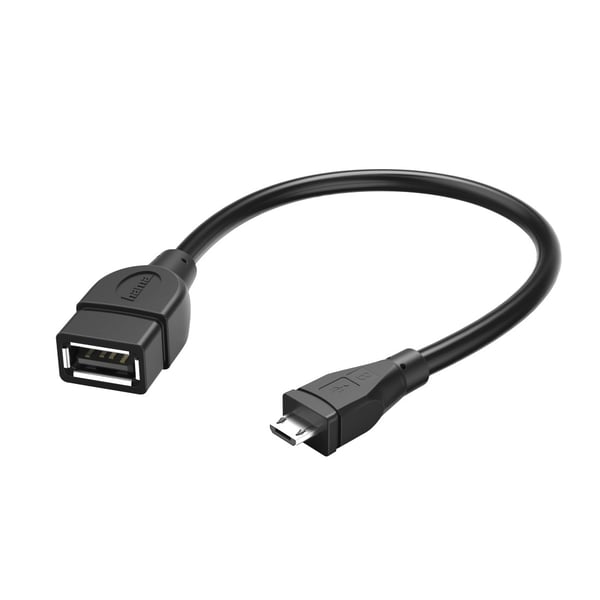 Hama OTG USB-A - micro USB-B 15cm musta