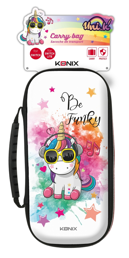 Konix Unik Be Funky Hardshell case -kotelo Nintendo Nailon Monivärinen, Valkoinen