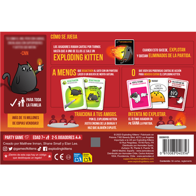 Asmodee Exploding Kittens EKIEK01ES sällskapsspel 15 min Kortspel Party