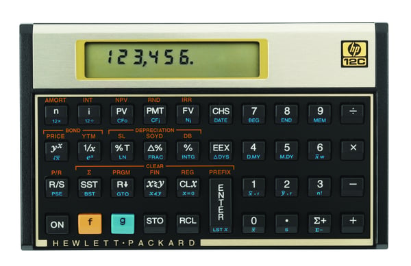 HP 12c laskin Työpöytä Talouslaskin Musta