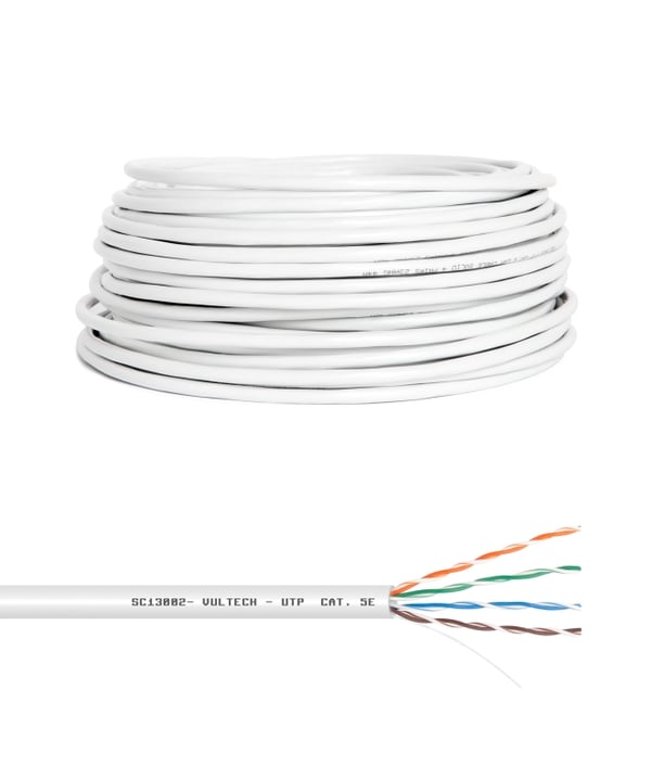 Vultech SC13002-100 verkkokaapeli Valkoinen 100 m Cat5e U/UTP (UTP) Pyöreä