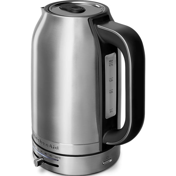 KitchenAid 5KEK1701ESX vattenkokare 1,7 l 2400 W Svart, Rostfritt stål