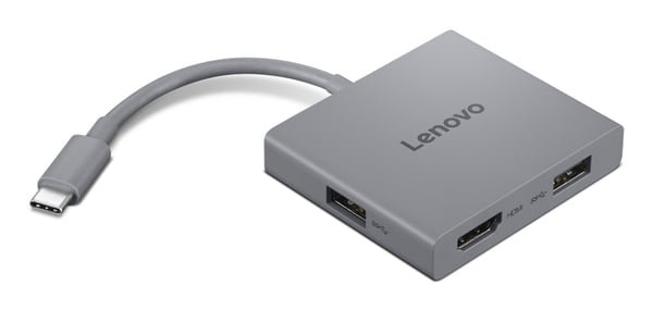 Lenovo GX91R64790 kannettavien tietokoneiden telakka ja porttitoistin Langallinen USB 3.2 Gen 1 (3.1 Gen 1) Type-C Harmaa