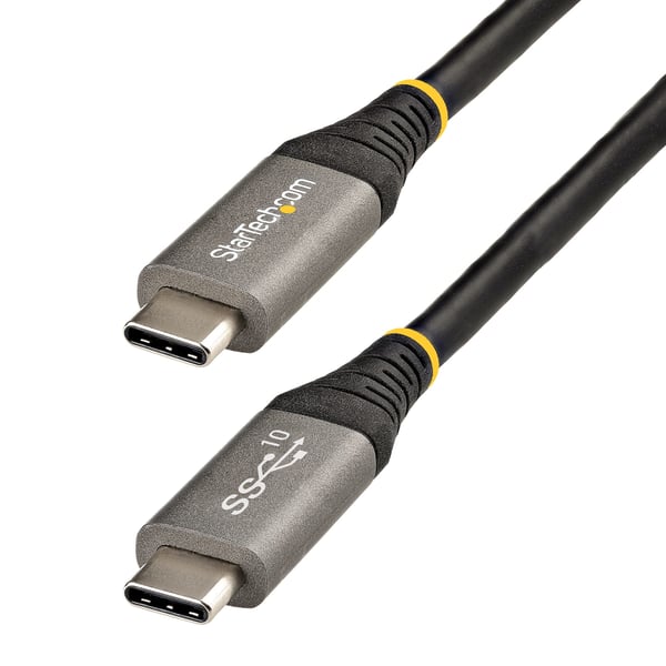 StarTech.com USB31CCV1M USB-kabel USB 3.2 Gen 2 (3.1 Gen 2) 1 m USB C 10 Gbit/sek. 100 W Sort, Grå