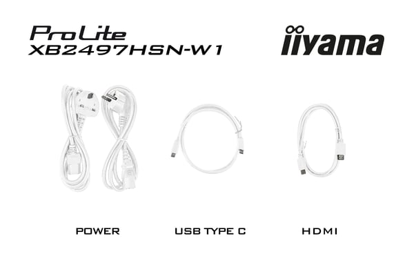 iiyama ProLite XB2497HSN-W1 platta pc-skärmar 60,5 cm (23.8") 1920 x 1080 pixlar Full HD LED Vit
