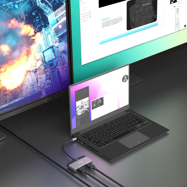 j5create JCA465-N 8K USB-C® til adapter til to HDMI™-skærme