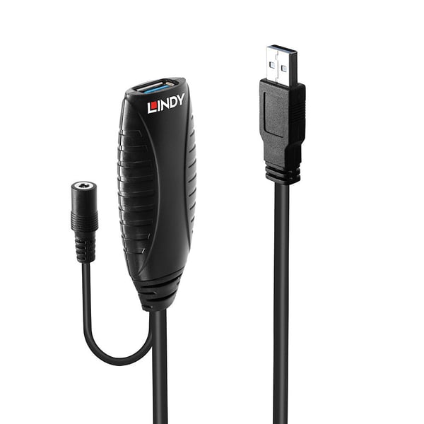 Lindy 43156 USB-kablar USB 3.2 Gen 1 (3.1 Gen 1) 10 m USB A 5 Gbit/s Svart
