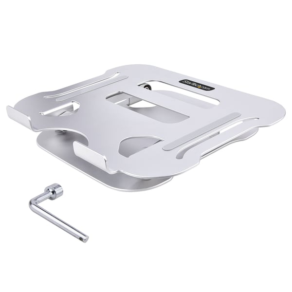 StarTech.com Laptop Stand til Skrivebord, Ergonomisk Laptop Stand Justerbar Højde, Aluminium, Bærbar, Su