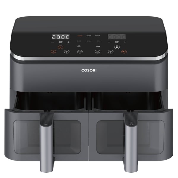 Cosori Dual Basket Chef Edition Dobbelt 8,5 L Enkeltstående 1750 W Varmluftsteger Sort, Sølv