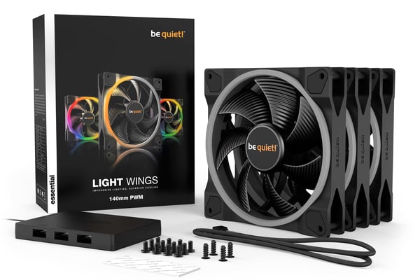 be quiet! Light Wings | 140mm PWM Triple Pack Computerkabinet Ventilator 14 cm Sort 1 stk