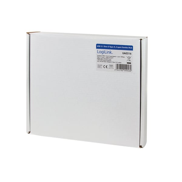 LogiLink UA0316 gränssnittshubbar 10000 Mbit/s Svart
