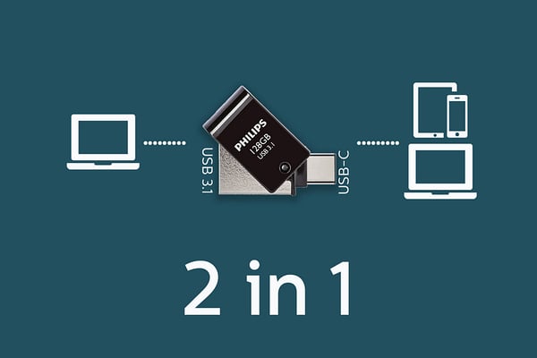 Philips FM12DC152B/00 USB-muisti 128 GB USB A-tyyppi 3.2 Gen 1 (3.1 Gen 1) Musta, Hopea