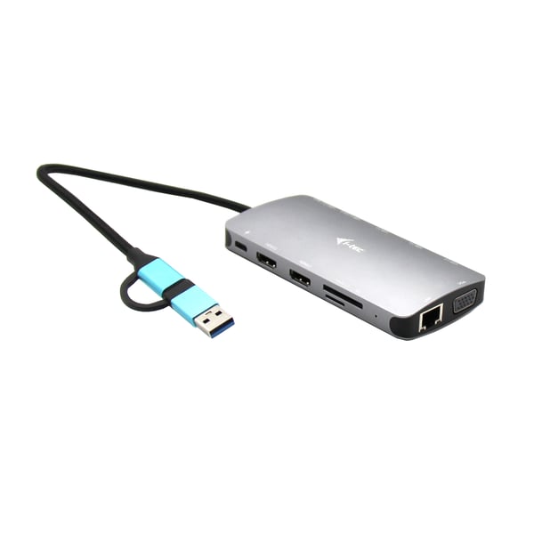 i-tec CANANOTDOCKPD dockingstation Ledningsført USB 3.2 Gen 1 (3.1 Gen 1) Type-A + Type-C Sølv