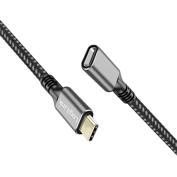 LogiLink CUA0108 USB-kaapeli USB 3.2 Gen 2 (3.1 Gen 2) 1 m USB C 10 Gbit/s 100 W Musta, Harmaa
