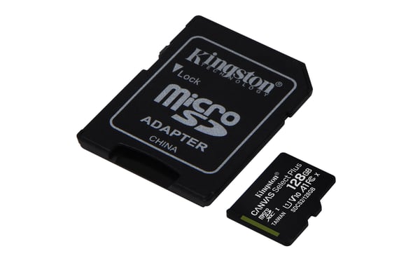 Kingston Technology Canvas Select 128 GB micSDXC Plus 100R A1 C10-kort + ADP
