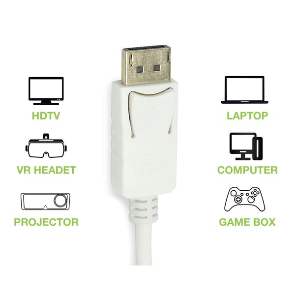 Techly 0.15m DisplayPort 1.2 - HDMI M/F 0,15 m Hvid