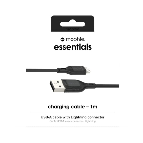 mophie essentials charging cables | 1M Sort