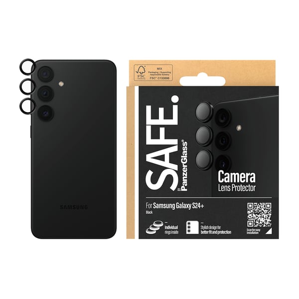 PanzerGlass SAFE. by ® Camera Lens Protector Black Samsung Galaxy S24+ Genomskinligt skärmskydd 1 styck