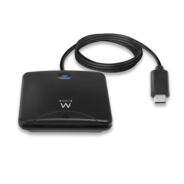 Ewent EW1055 läsare smarta kort inomhus USB USB 3.2 Gen 1 (3.1 Gen 1) Svart