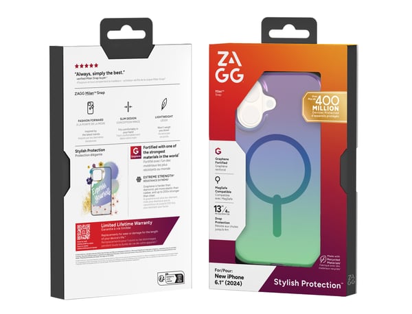 ZAGG Cases Milan Snap Apple iPhone 16 Raven Feather