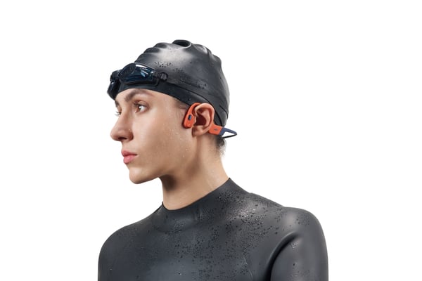 SHOKZ OpenSwim Pro Headset Trådløs Halsbånd Sport Bluetooth Sort, Rød