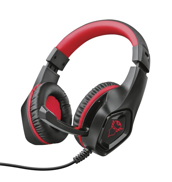 Trust GXT 404R Rana Headset Ledningsført Spil Sort, Rød