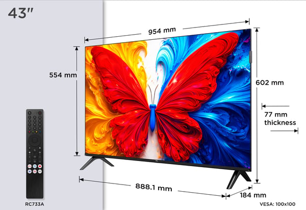 TCL S5L 43S5L TV-apparat 109,2 cm (43") Full HD Smart-TV Wi-Fi Svart 300 cd/m²
