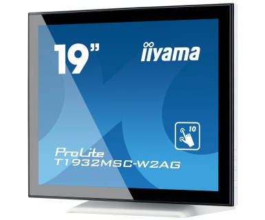 iiyama ProLite T1932MSC-W2AG platta pc-skärmar 48,3 cm (19") 1280 x 1024 pixlar LED Pekskärm Svart, Vit