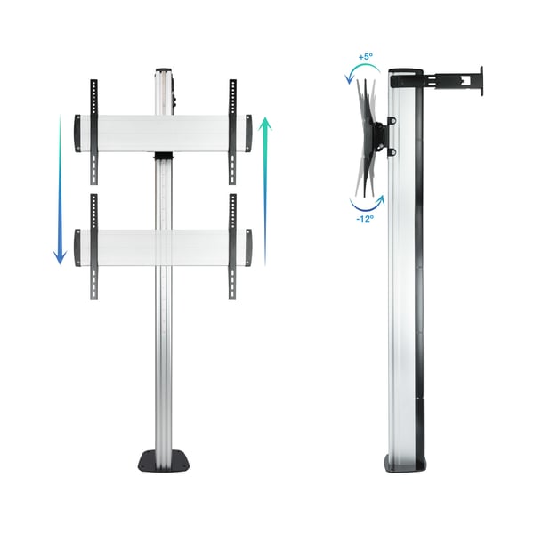 TooQ FS2270M-B fäste för skyltningsskärm 177,8 cm (70") Silver