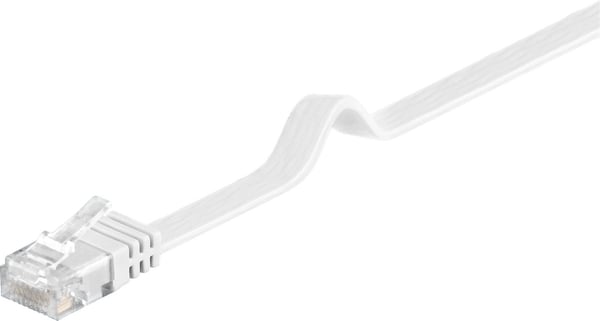 Microconnect V-UTP601W-FLAT nätverkskablar Vit 1 m Cat6 U/UTP (UTP) Platt