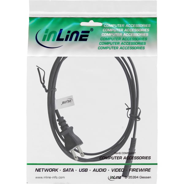 InLine 16654P el-ledning Sort 1,8 m NEMA 1-15P C7 forbinder