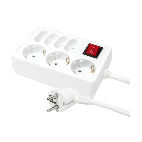 LogiLink LPS210 stikdåse 5 m 7 AC stikkontakt(er) Hvid