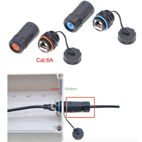TECHLY RJ45 ensidig hermetisk IP68 Cat6A SFTP-stik