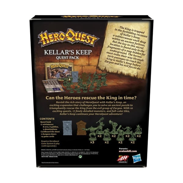 Hasbro Gaming Avalon Hill HeroQuest Kellar's Keep 45 min Lautapelin lisäosa Strategia