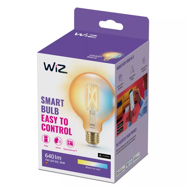 WiZ Filamentljuskälla bärnstensgul 50 W G95 E27