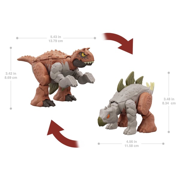 Jurassic World FIERCE CHANGERS DOUBLE DANGER Carnotaurus og stegosaurus