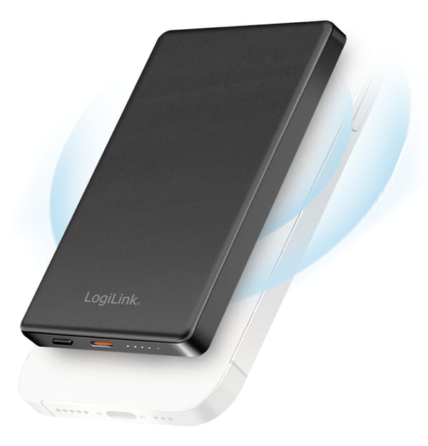 LogiLink PA0352 akku- ja paristolaturi 5000 mAh Langaton lataaminen Musta