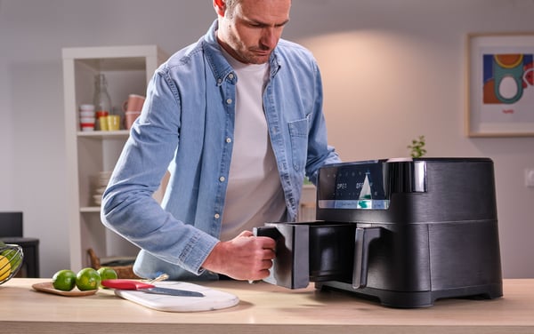 Tefal Dual Easy Fry & Grill EY9018 Kaksois 8,3 L Erillinen Kuumakiertoilmakypsennin Musta