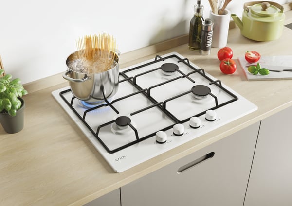 Candy Idea CHW6BRWW Hvid Indbygget 60 cm Gaskomfur 4 zone(s)
