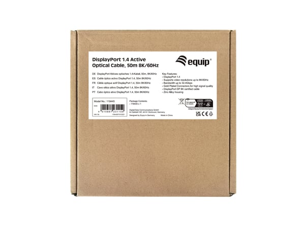 Equip 119445 DisplayPort-kabel 50 m Svart
