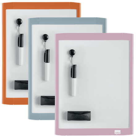 Nobo mini magnetisk whiteboard med farvet ramme 216x280mm