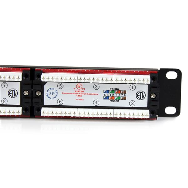 StarTech.com 24 Port 1U Rackmonterad Cat 6 110 Patchpanel - 24-portars nätverkspatchpanel - RJ45 Ethernet